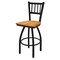 Holland Bar Stool Co 30" Swivel Bar Stool, Black Wrinkle, Med Maple Seat 81030BWMedMpl - alternate 1